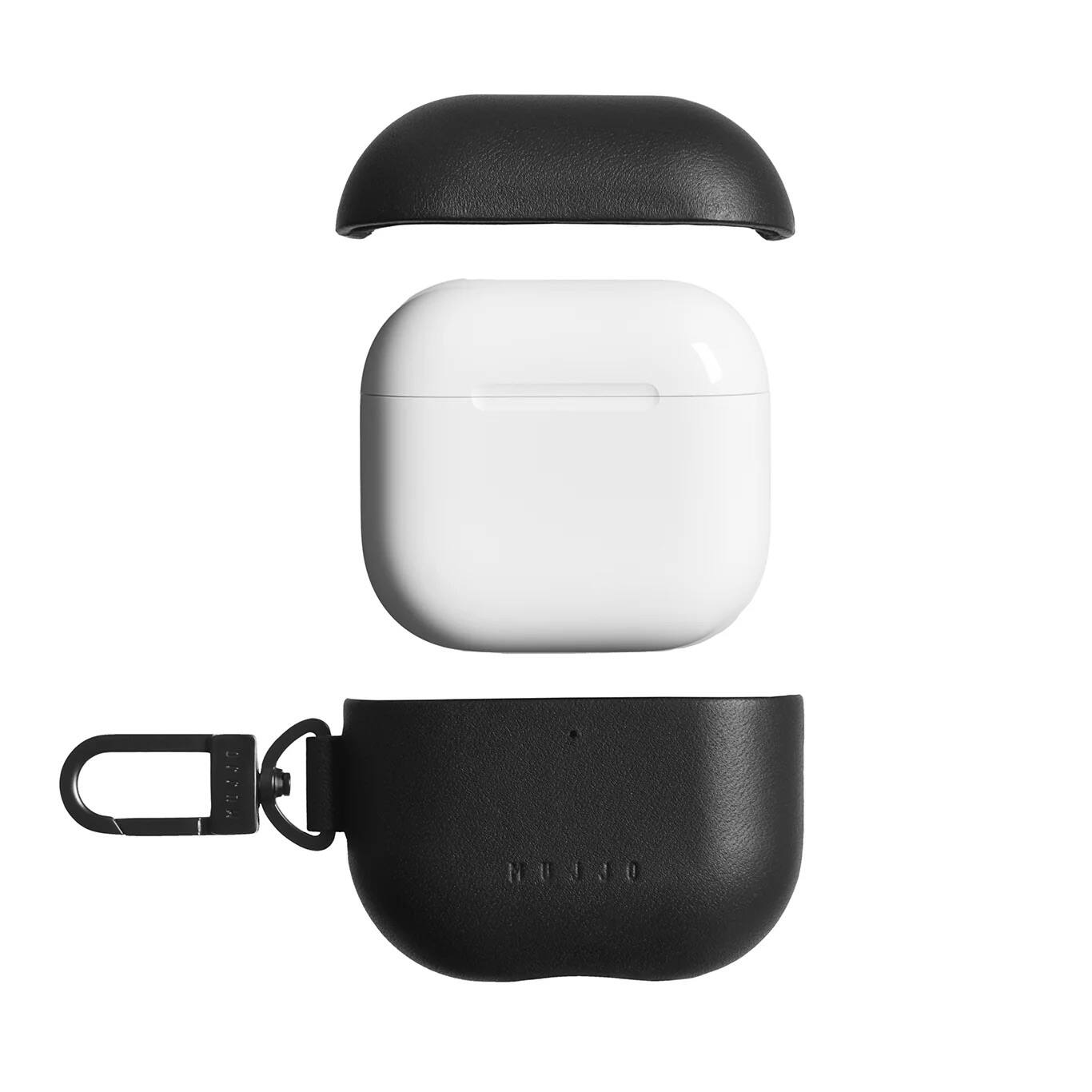 Alt View 2. Mujjo - Echelon Airpods 4 Case - Black.