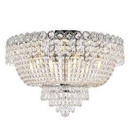 Elegant Lighting - Century 9 light Flush Mount Clear Royal Cut Crystal - Chrome
