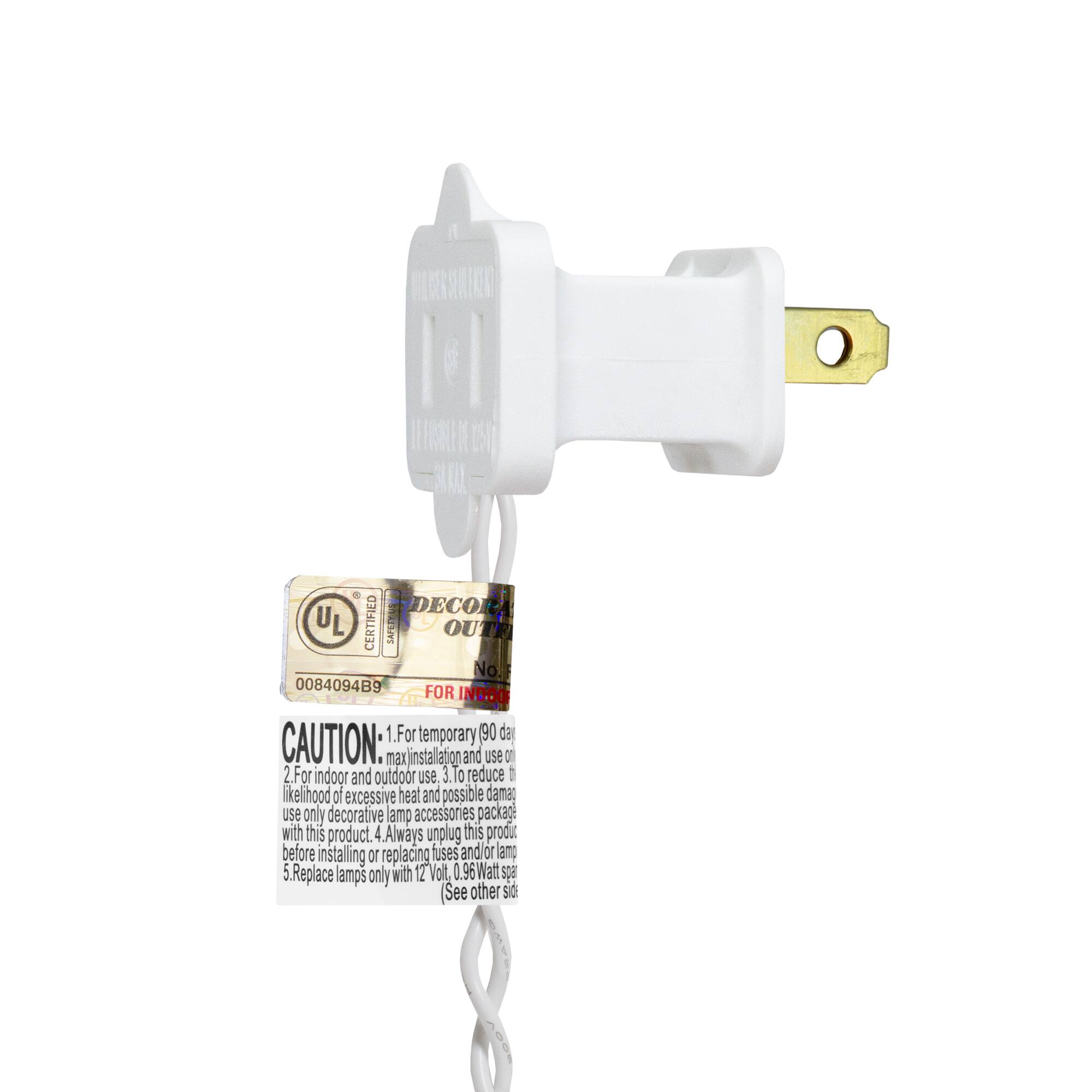 **UL CERTIFIED SAFE OUTDOOR DECOR**

**FOR INDOOR USE**

**CAUTION:**
1. For temporary (90 days) max installation and use on indoor and outdoor use.
2. To reduce likelihood of excessive heat and possible damage, use only decorative lamp accessories packaged with this product.
3. Always unplug this product before installing or replacing fuses and/or lamps.
4. Replace lamps only with 12 Volt, 0.96 Watt spare (See other side).