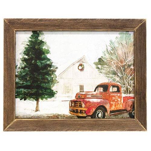 Front. BreeBe - Rusty Red Christmas Framed Print 12" x 16" - Multicolor.