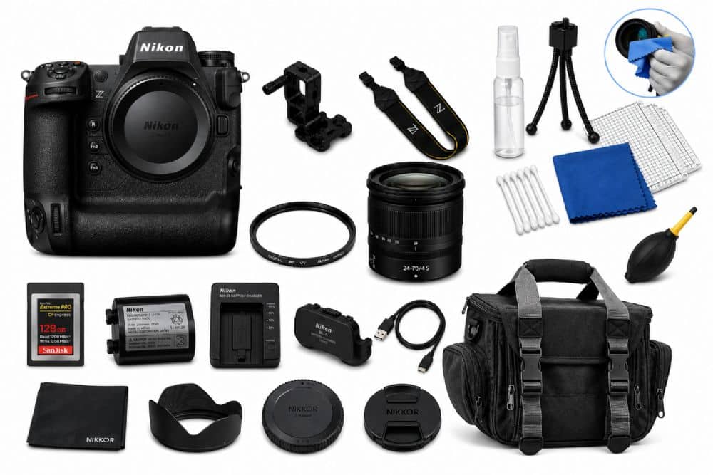 Bundle - Nikon - Z9 Mirrorless Camera with 24-70mm f/4 S Lens and 128GB CFexpress Memory Card - Black price history on PriceWatchPro