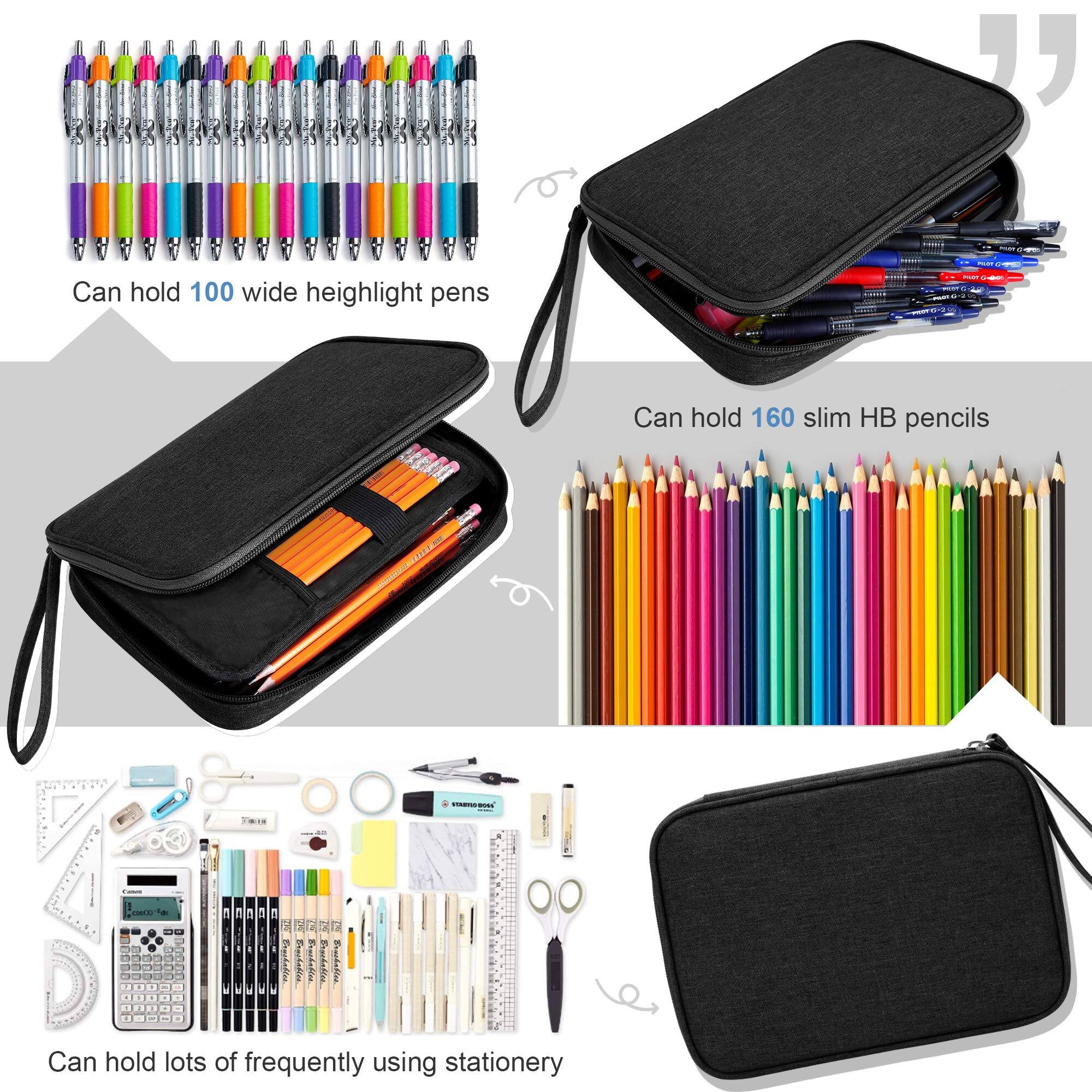 Can hold 100 wide highlight pens  
Can hold 160 slim HB pencils  
Can hold lots of frequently using stationery
