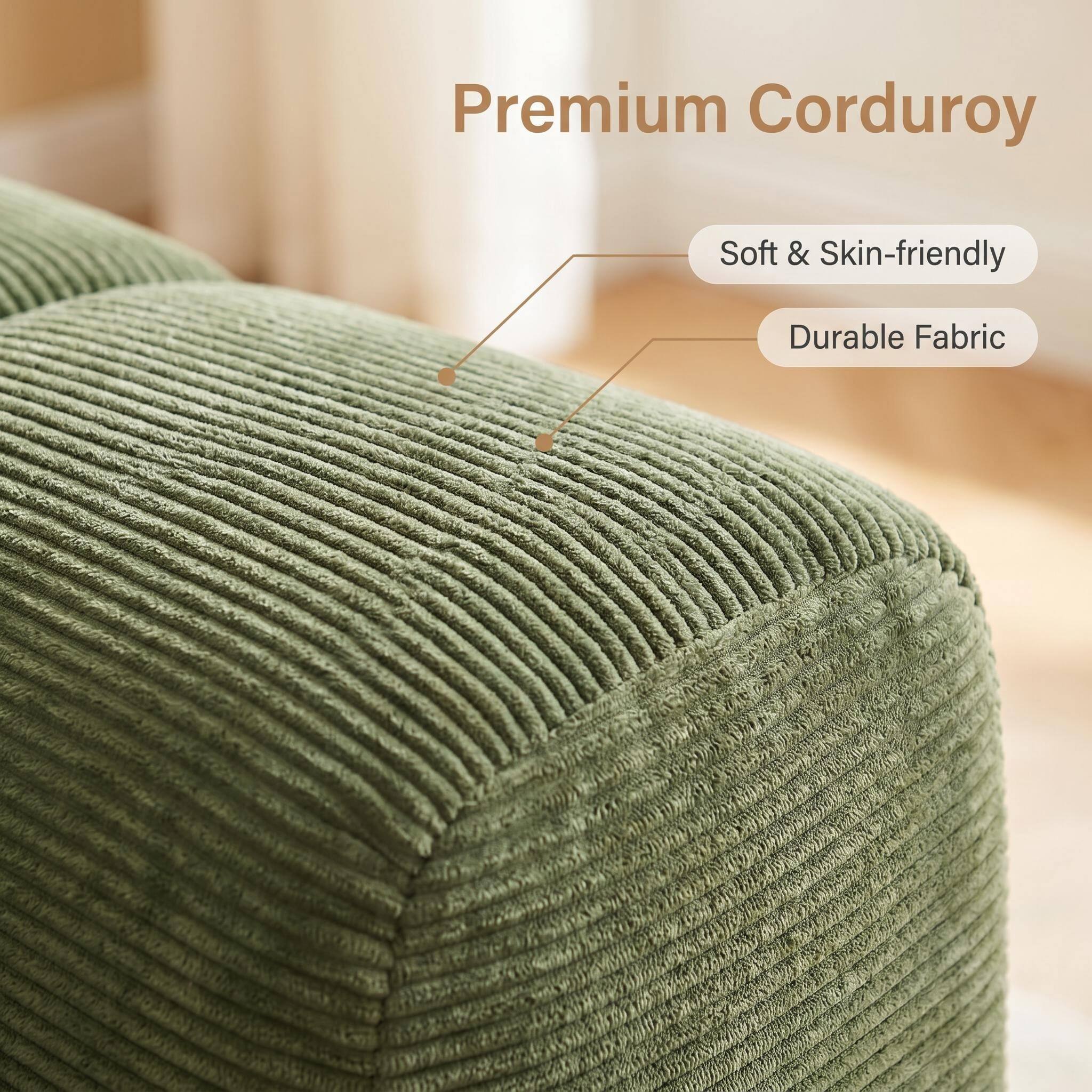 Premium Corduroy  
Soft & Skin-friendly  
Durable Fabric