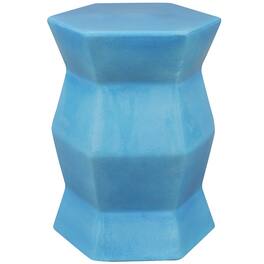 Sunnydaze - 17.25 in Moderno Geometric Glaze Ceramic Garden Stool - Moonstone