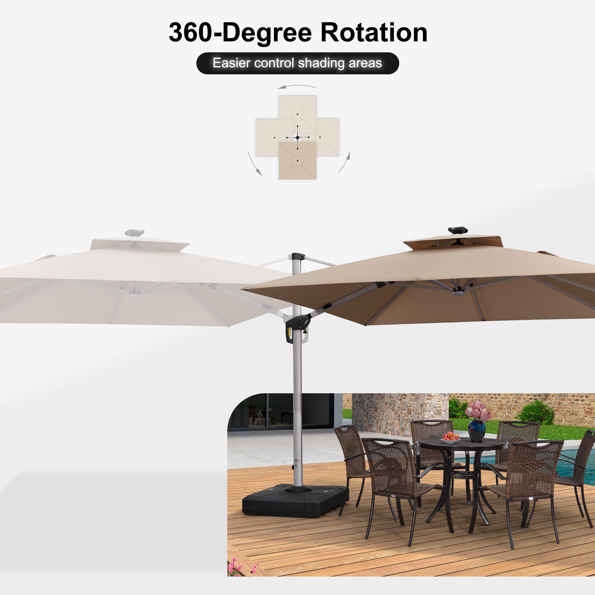 360-Degree Rotation  
Easier control shading areas