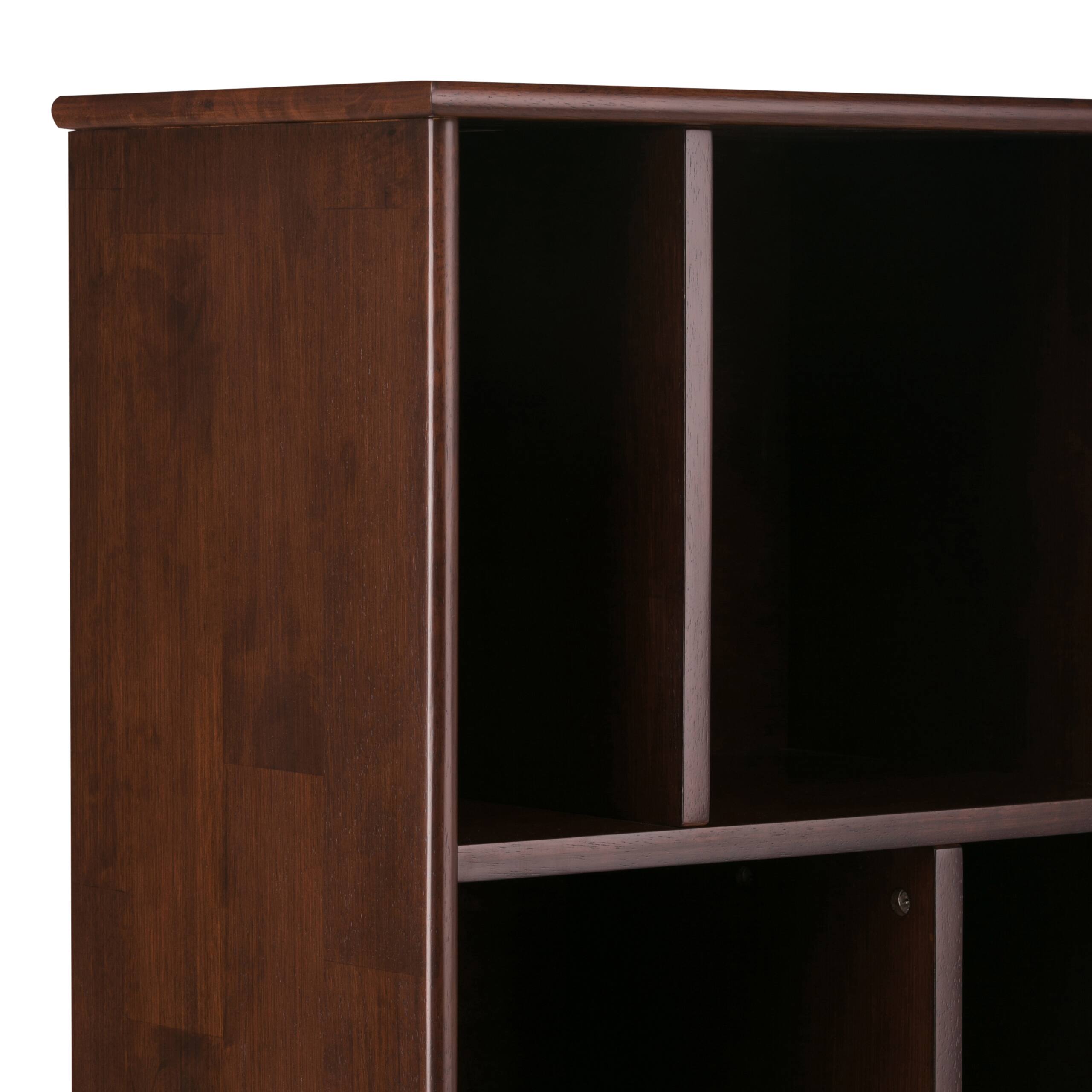 Alt View 6. Simpli Home - Draper 22 inch 6 Cubbie Bookcase (Set of 2) - Medium Auburn Brown.