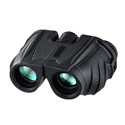 Front. Stock Preferred - Compact 10×25 Binoculars – Optics with Central Focus and Low-Light Night Vision.