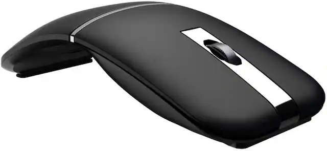 Front. HM 1810 - Mouse Foldable Arc ° Rotating Silent Click Portable Curved Computer Mice Home Office Travel - Default.