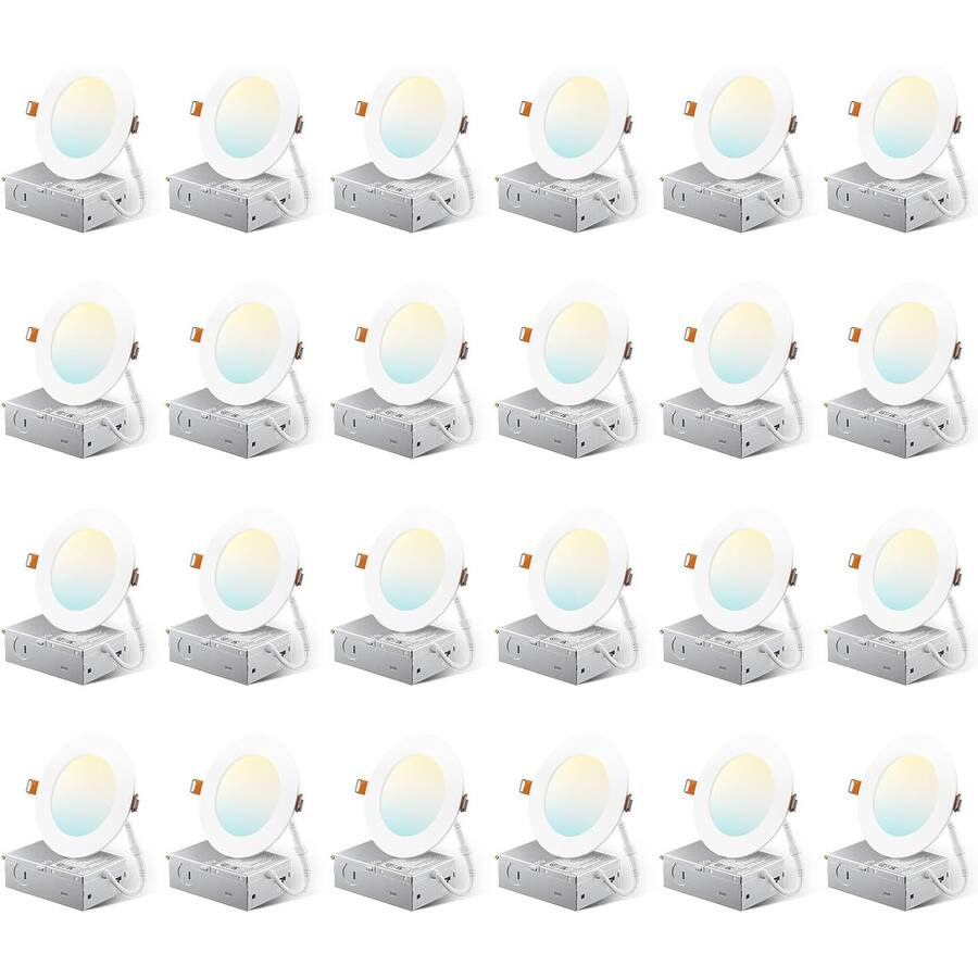 Recessed Table Box DAYBETTER 4 in. 5CCT Dimmable Ultra Thin Integrated LED Recessed with ...
