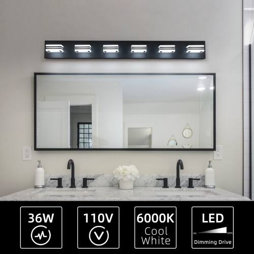 36W, 110V, 6000K Cool White LED, 0% - 100% Dimming Drive
