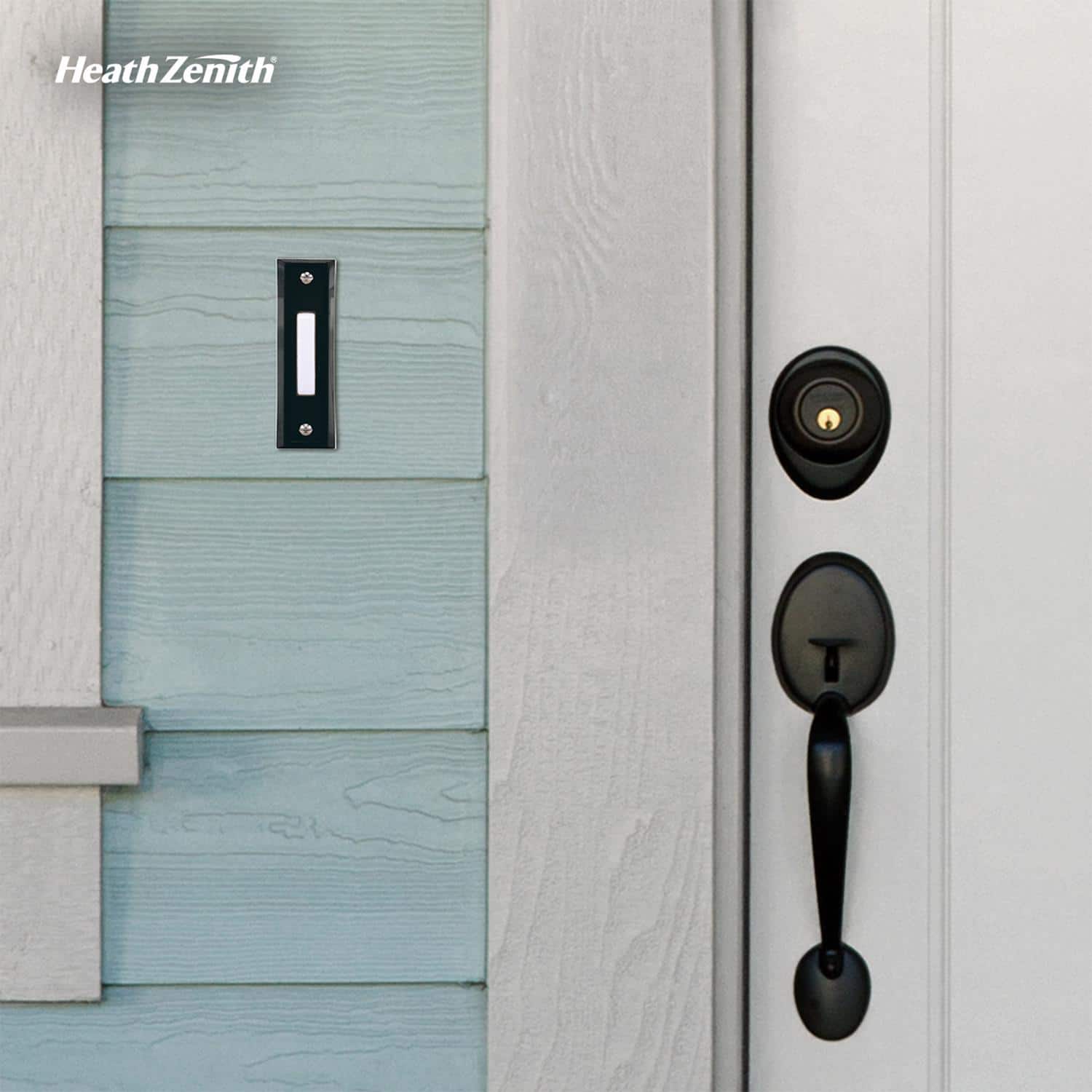 HEATH ZENITH Black Plastic Wired Pushbutton Doorbell 011009201053