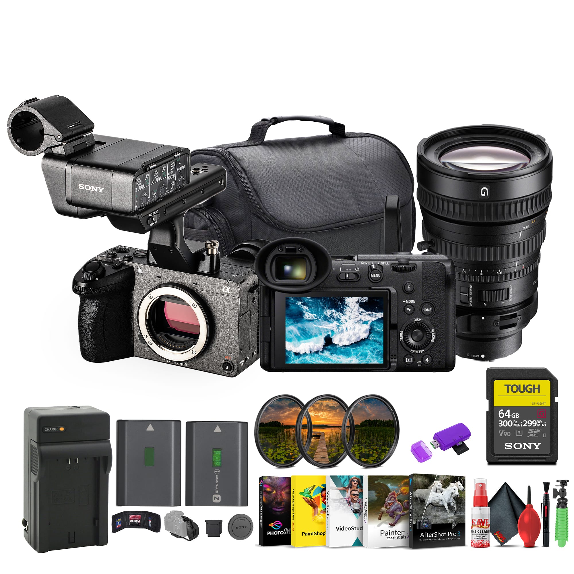 Sony - FX2 Cinema Camera Kit w/ XLR Handle – Dual XLR Audio, Full-Frame 4K + More