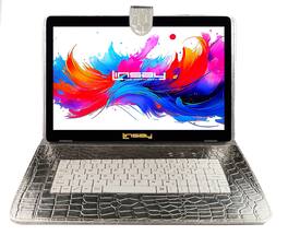 LINSAY - 10.1" Octa Core 256GB Storage Android 15 Tablet with Silver Keyboard - Gray