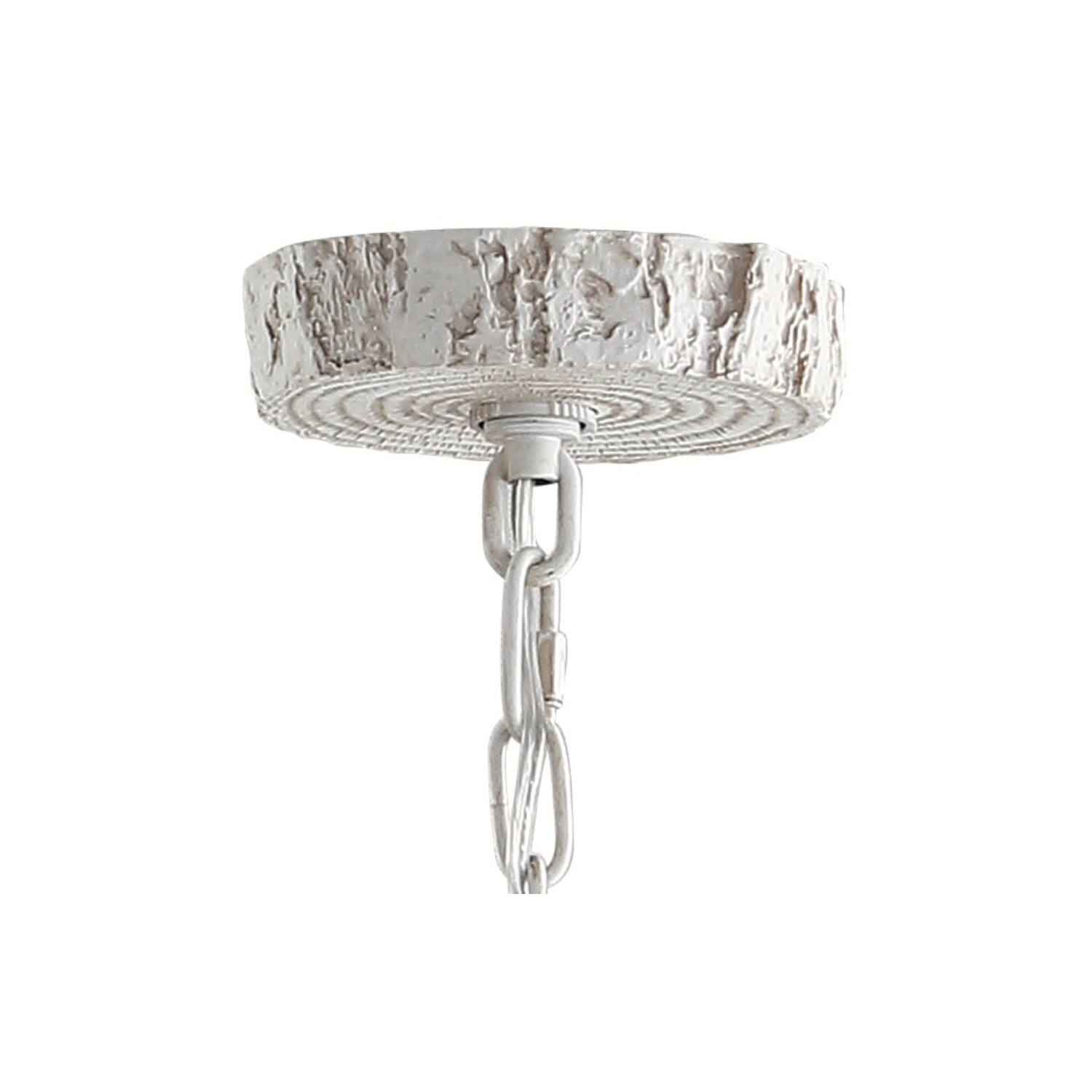 Alt View 5. Jonathan Y - Eldora 30" 5-Light Rustic Farmhouse Adjustable Resin Antler LED Chandelier, White - Antique White.