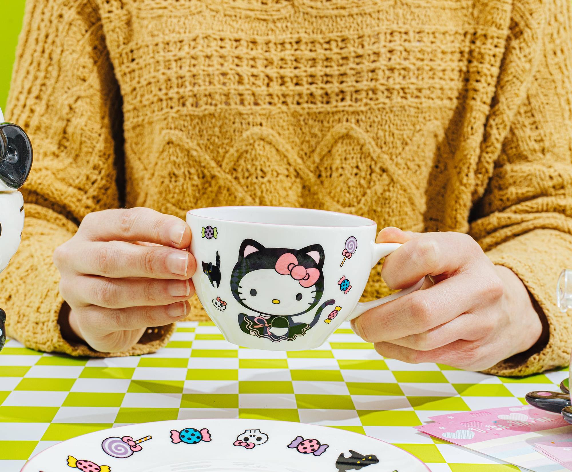Silver Buffalo Sanrio Hello Kitty Cat Bone China Teacup and Saucer