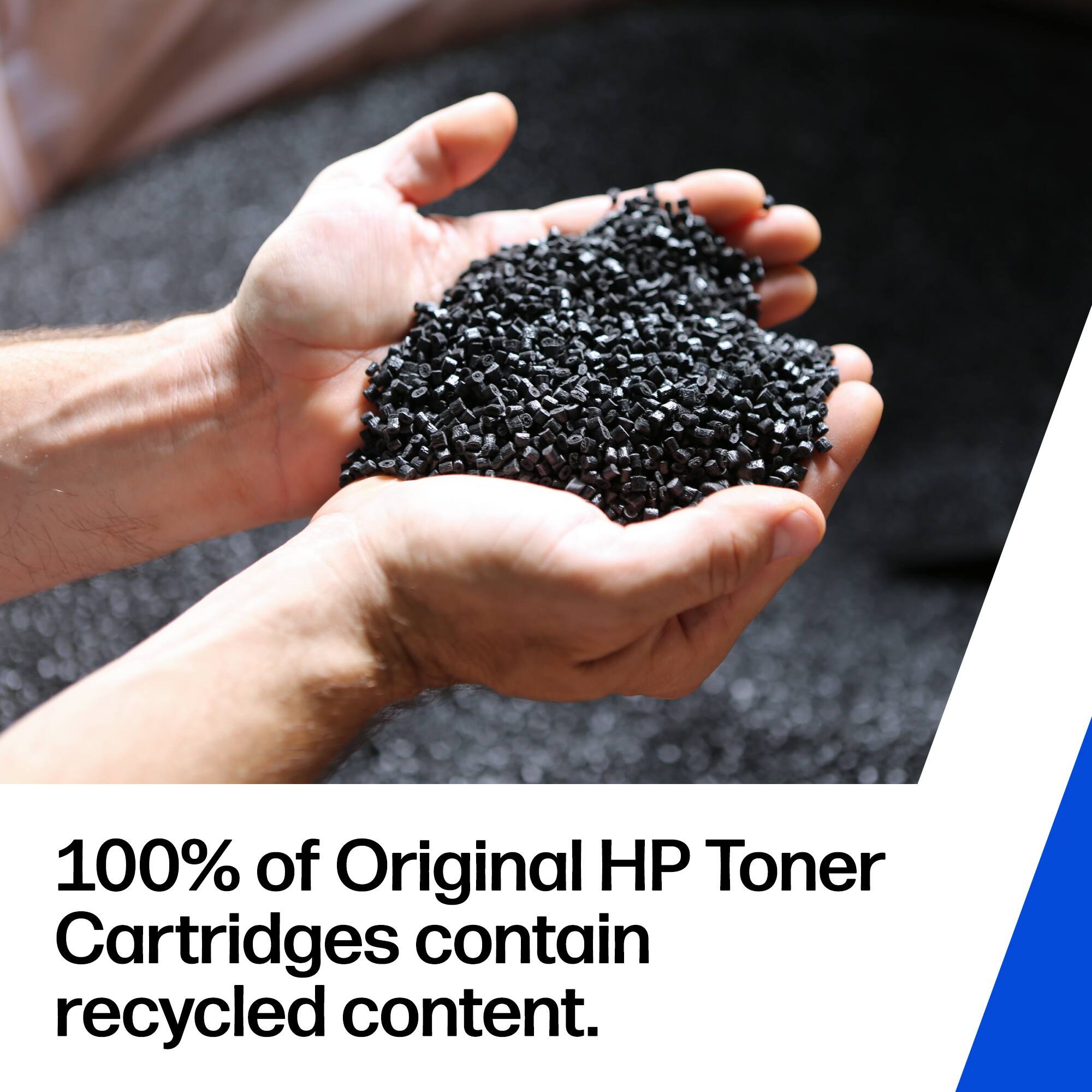 100% of Original HP Toner Cartridges contain recycled content.
