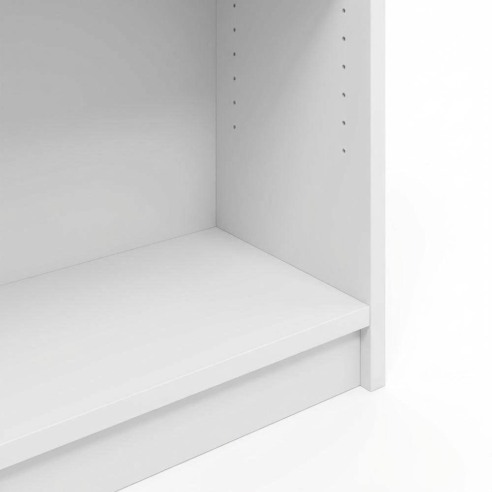 Alt View 2. FurniFact - White 5-Tier Adjustable Shelf Bookcase with Wooden Construction - White.