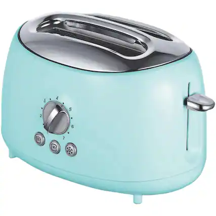 Front. Brentwood - 2 Slice Retro Toaster, Blue - blue.