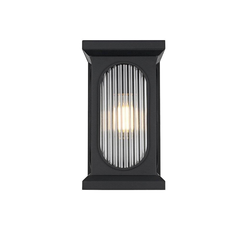 Back. Elegant Lighting - Sevyn 8 Inch Outdoor Wall Sconce In Black - Black.