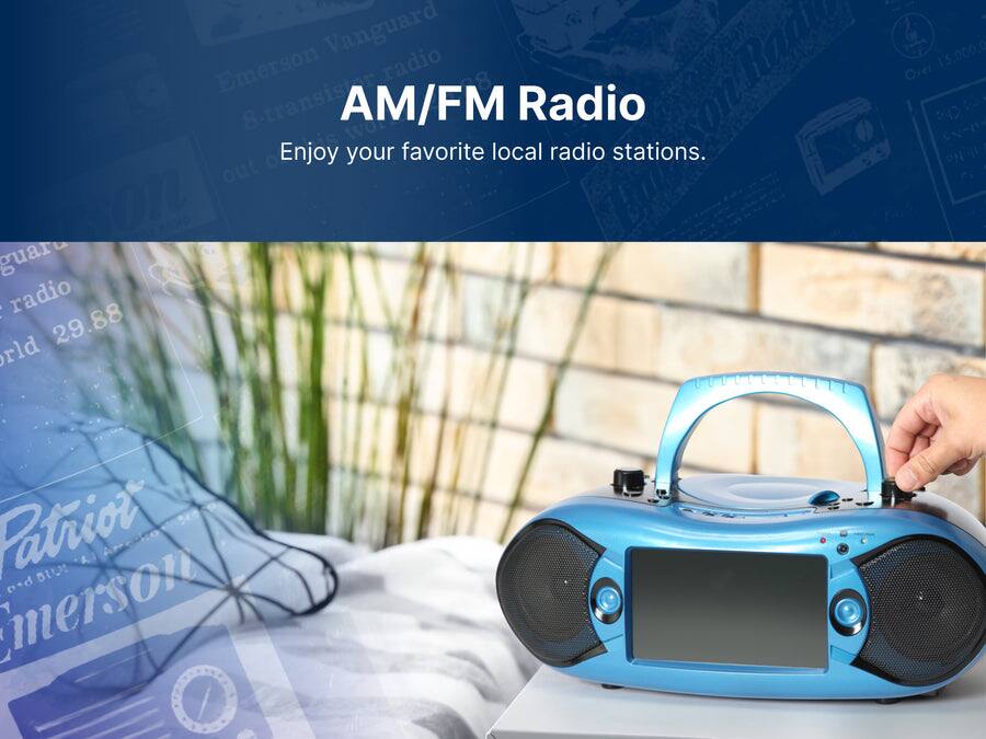 Vanguard Radio  
Ralte Emerson 8-transistor AM/FM Radio  
Enjoy your favorite local radio stations.  

AM/FM Radio  
Enjoy your favorite local radio stations.  

Patriot Emerson  
29.88