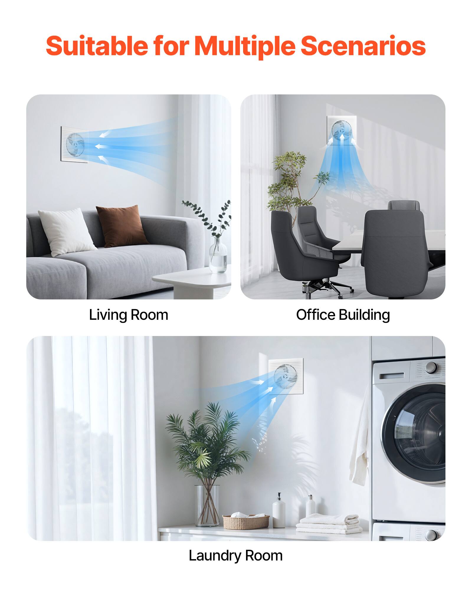 Suitable for Multiple Scenarios

- Living Room
- Office Building
- Laundry Room