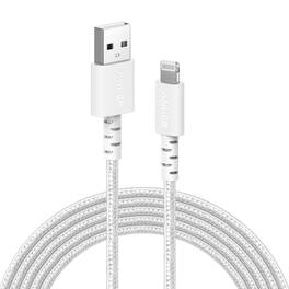 Anker - Refurbished Excellent - 10' Braided Lightning to USB-A Charging Cable - White