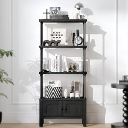 Sugift - 54-Inch Bookshelf Bookcase With Storage Cabinet for Living Room Office - Black