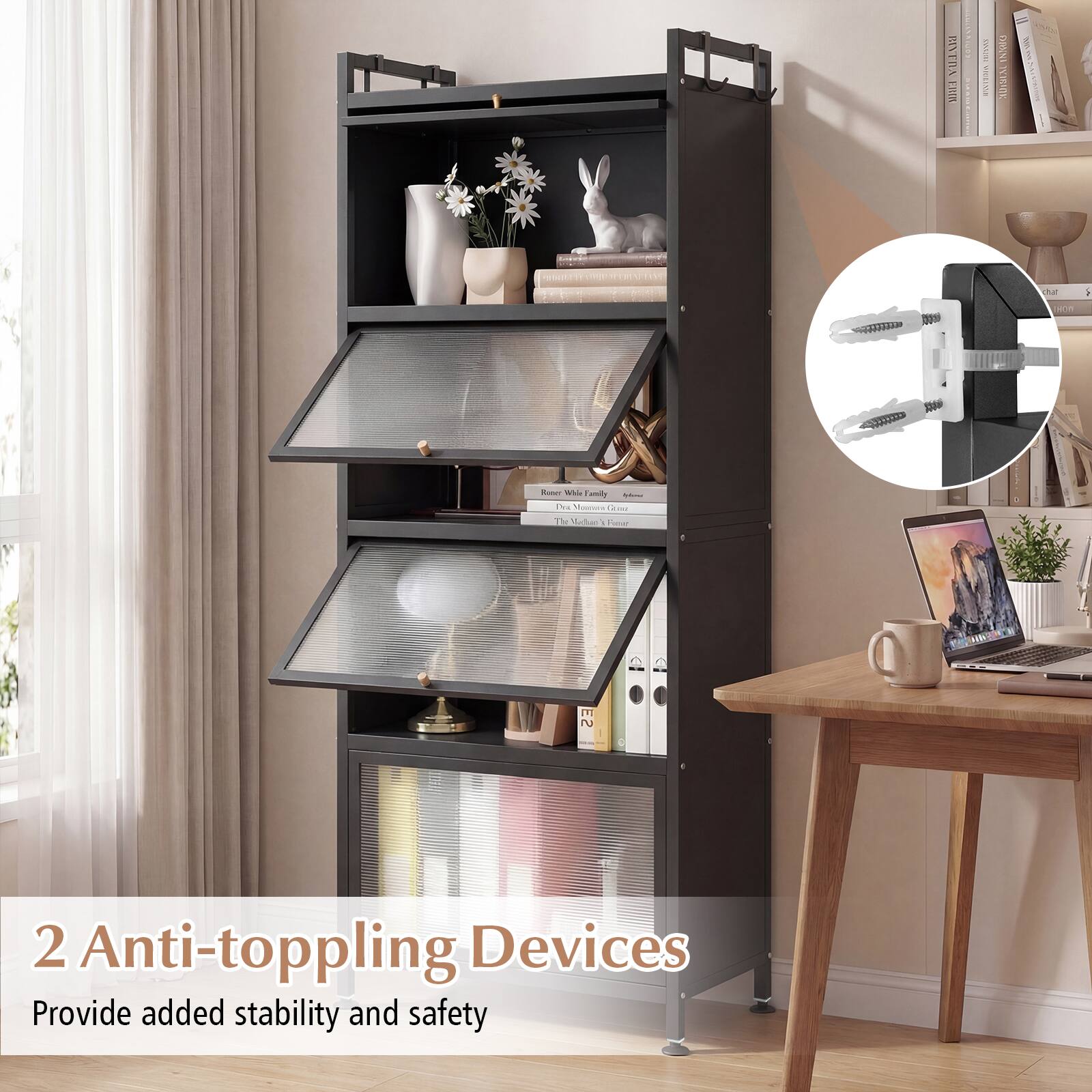 2 Anti-toppling Devices  
Provide added stability and safety