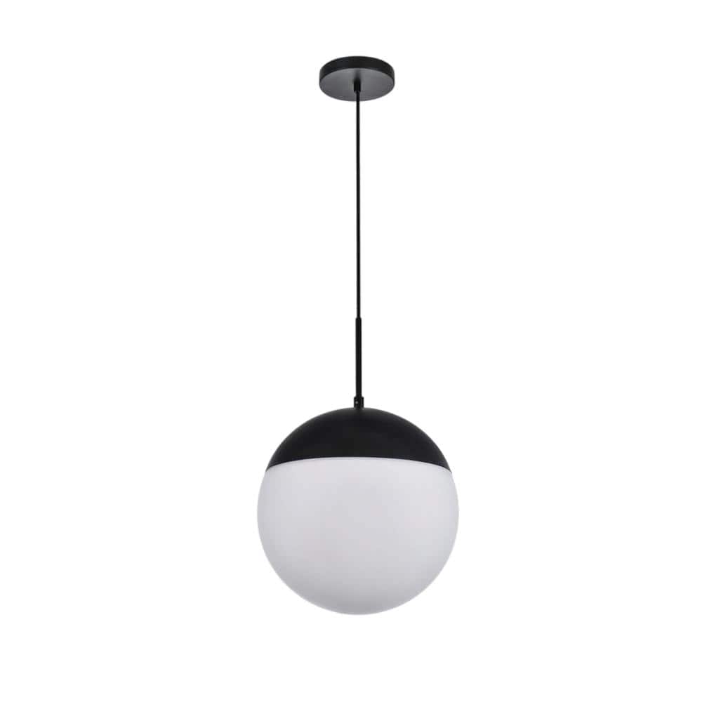 Living District - Eclipse 1 Light Black Pendant With Frosted White Glass - Black And Frosted White price history on PriceWatchPro