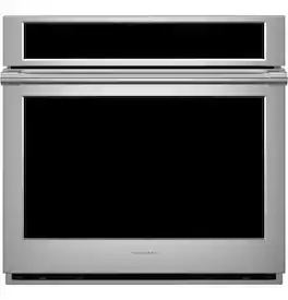 Monogram - Statement 30" Smart Built-In Single Electric Convection Wall Oven with No-Preheat Air Fry and In-Oven Camera - Stainless Steel