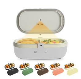 UVI - Plus Lunchbox - Portable Self-Heating Lunch Box with UV Sanitizer & USB-C Charging - Pearl