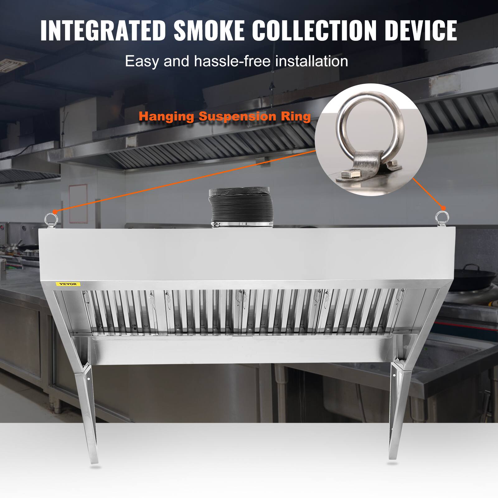 INTEGRATED SMOKE COLLECTION DEVICE  
Easy and hassle-free installation  

Hanging Suspension Ring