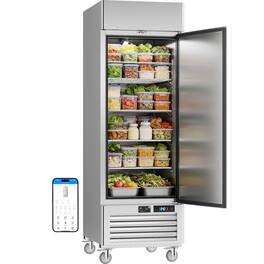 Veecool - 27" 23 cu.ft. WiFi Enabled Solid Door Commercial Reach-in Refrigerator with Right-Hinged - Stainless Steel