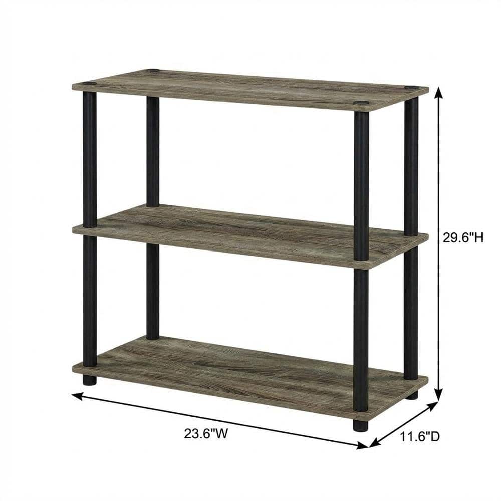 FurniFact - Wooden bookcase with modern design and sturdy construction - French Oak/Black price history on PriceWatchPro