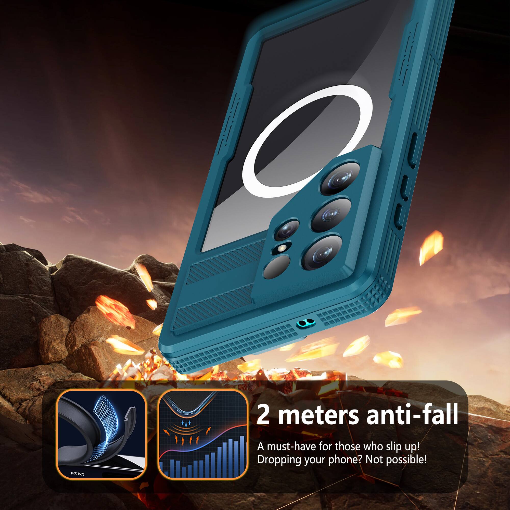 AT&T 2 meters anti-fall  
A must-have for those who slip up!  
Dropping your phone? Not possible!