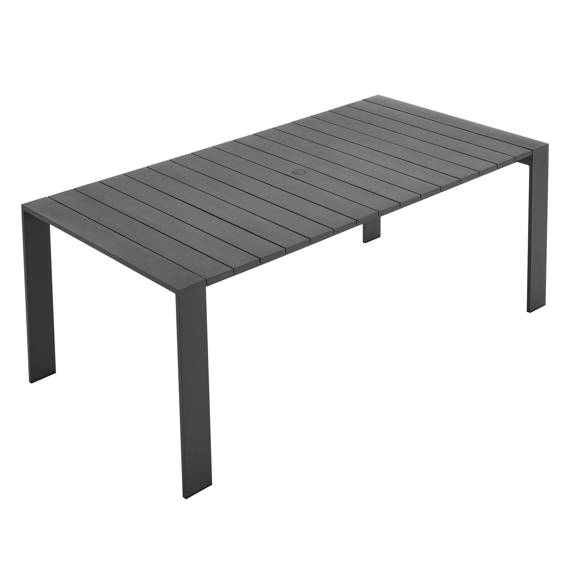 Alt View 4. Modway - Tahoe Rectangular Outdoor Patio Aluminum Dining Table by Modway - Gray.