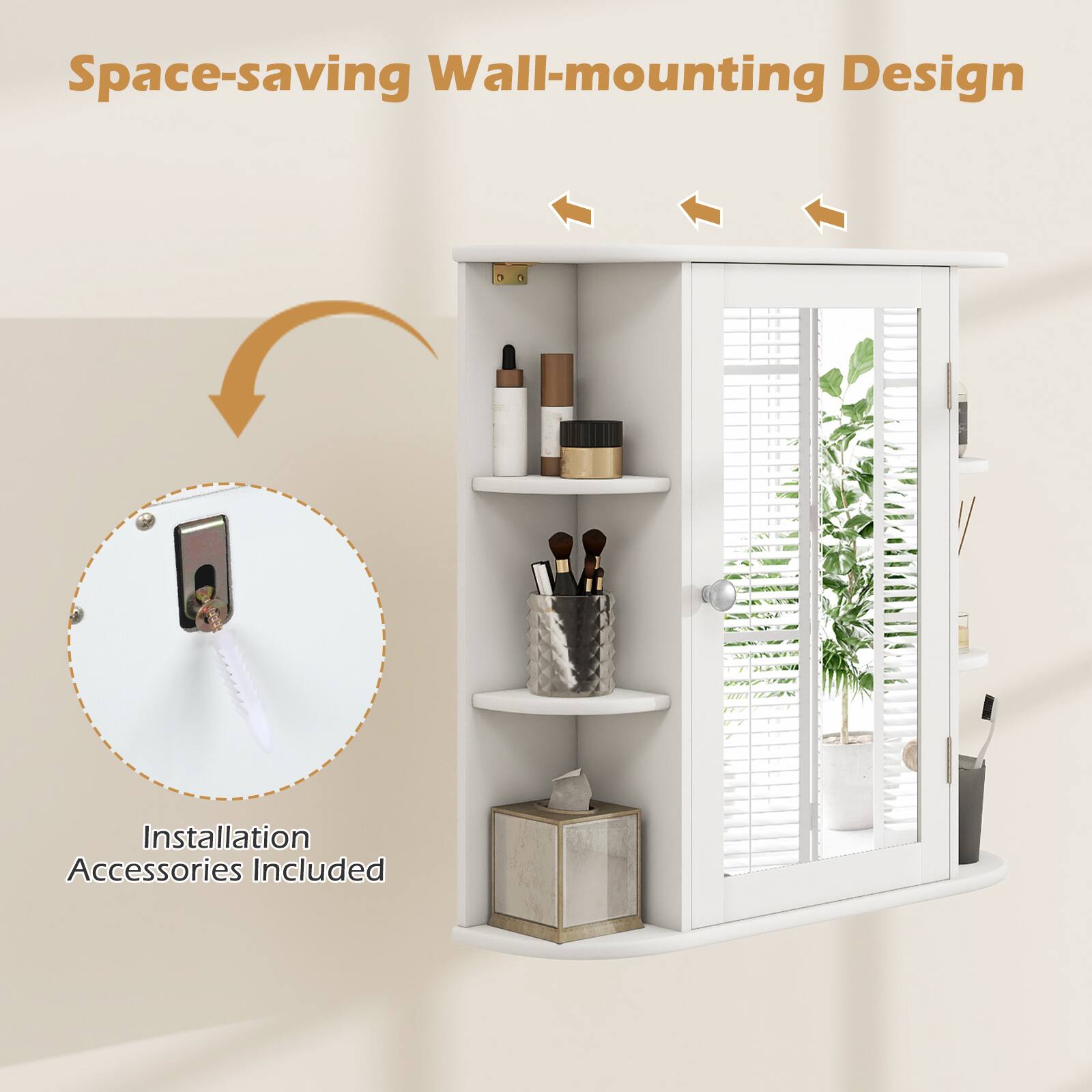 Space-saving Wall-mounting Design  
Installation Accessories Included