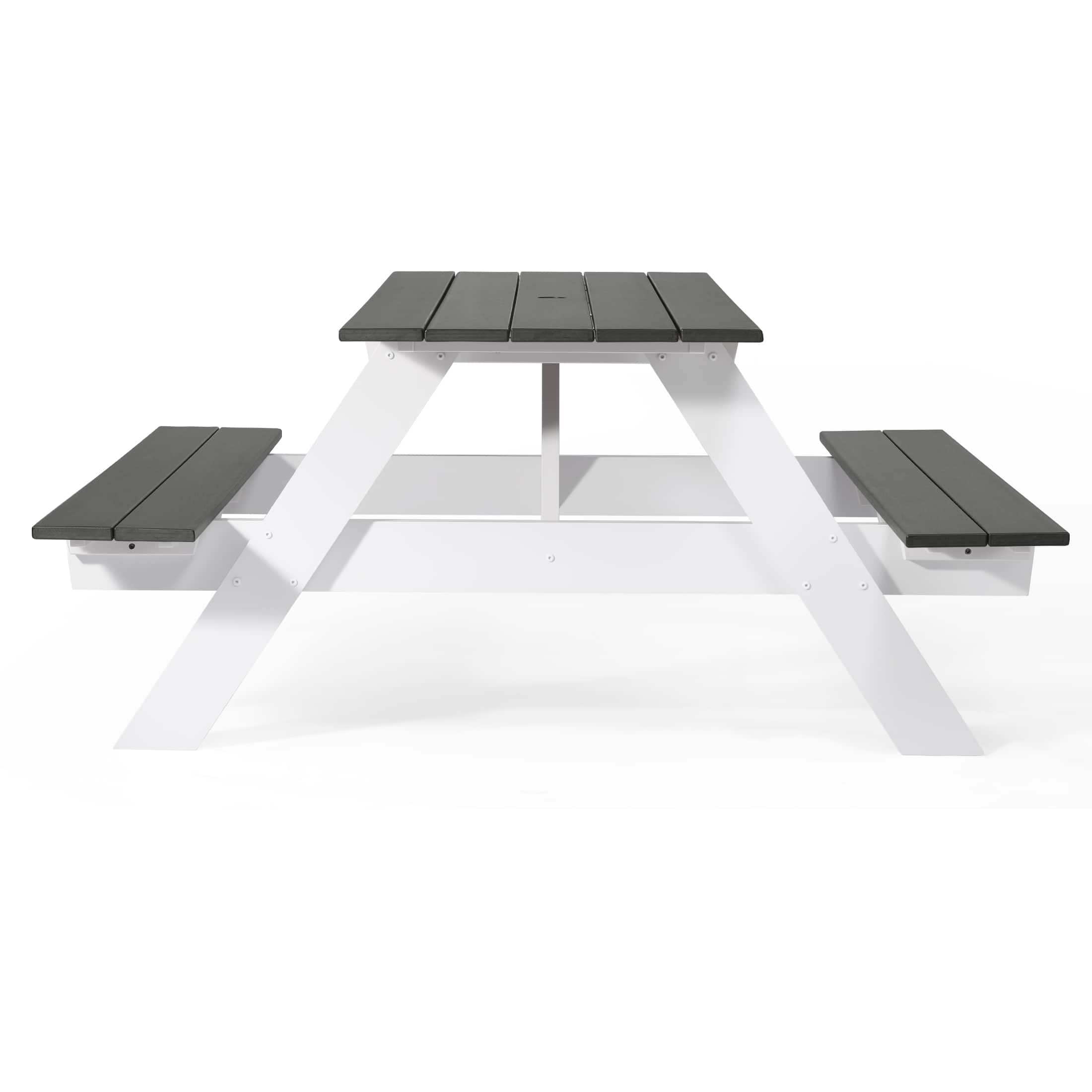 "WestinTrends - Greenville Outdoor 70"" HDPE Plastic Picnic Table Bench With Umbrella Hole - Gray" price history on PriceWatchPro