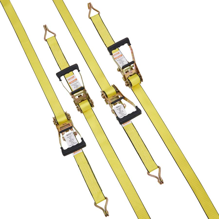 Best Ratchets VEVOR Ratchet Tie Down Straps (4PK), 5000 lb Break Strength, Double J ...