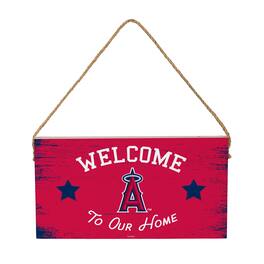 Evergreen Enterprises - Los Angeles Angels 6" x 11" Welcome Home Wood Wall Sign with Rope Hanger - Multicolor