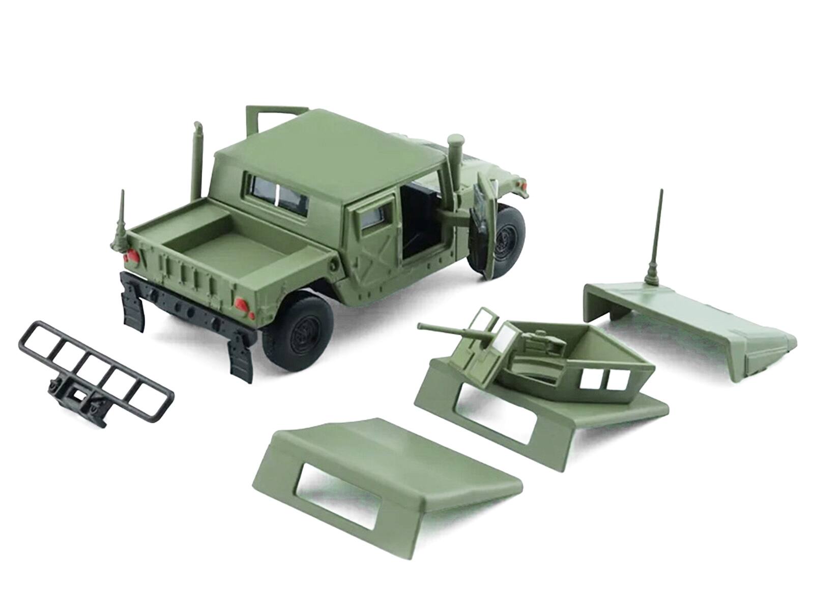 Back. BM Creations - HUMVEE 4-CT Military Vehicle Olive Green with Alternative Tops 1/64 Diecast Model Car by BM Creations - Olive Green.