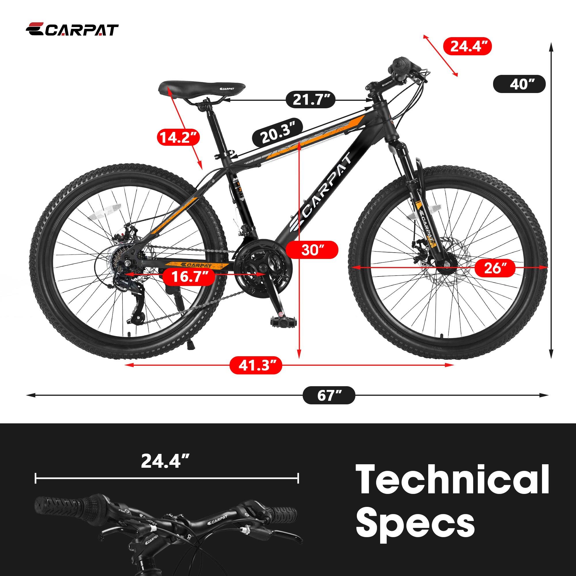 CARPAT 24.4"  
14.2"  
16.7"  
20.3"  
21.7"  
26"  
30"  
40"  
41.3"  
67"  

Technical Specs