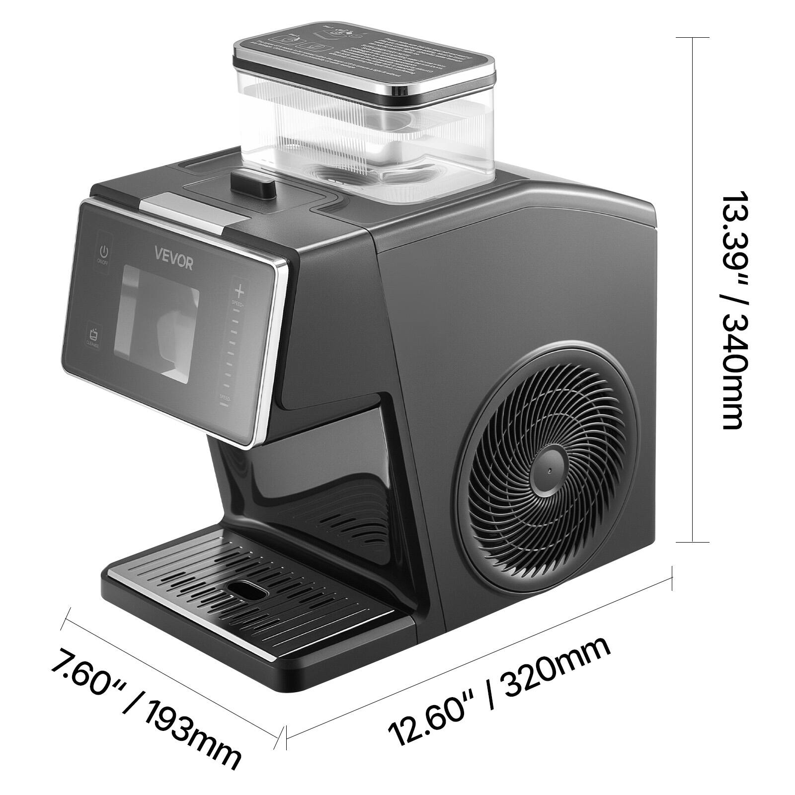 U - 0 VEVOR + - 13.39" / 340mm 7.60" / 193mm 12.60" / 320mm