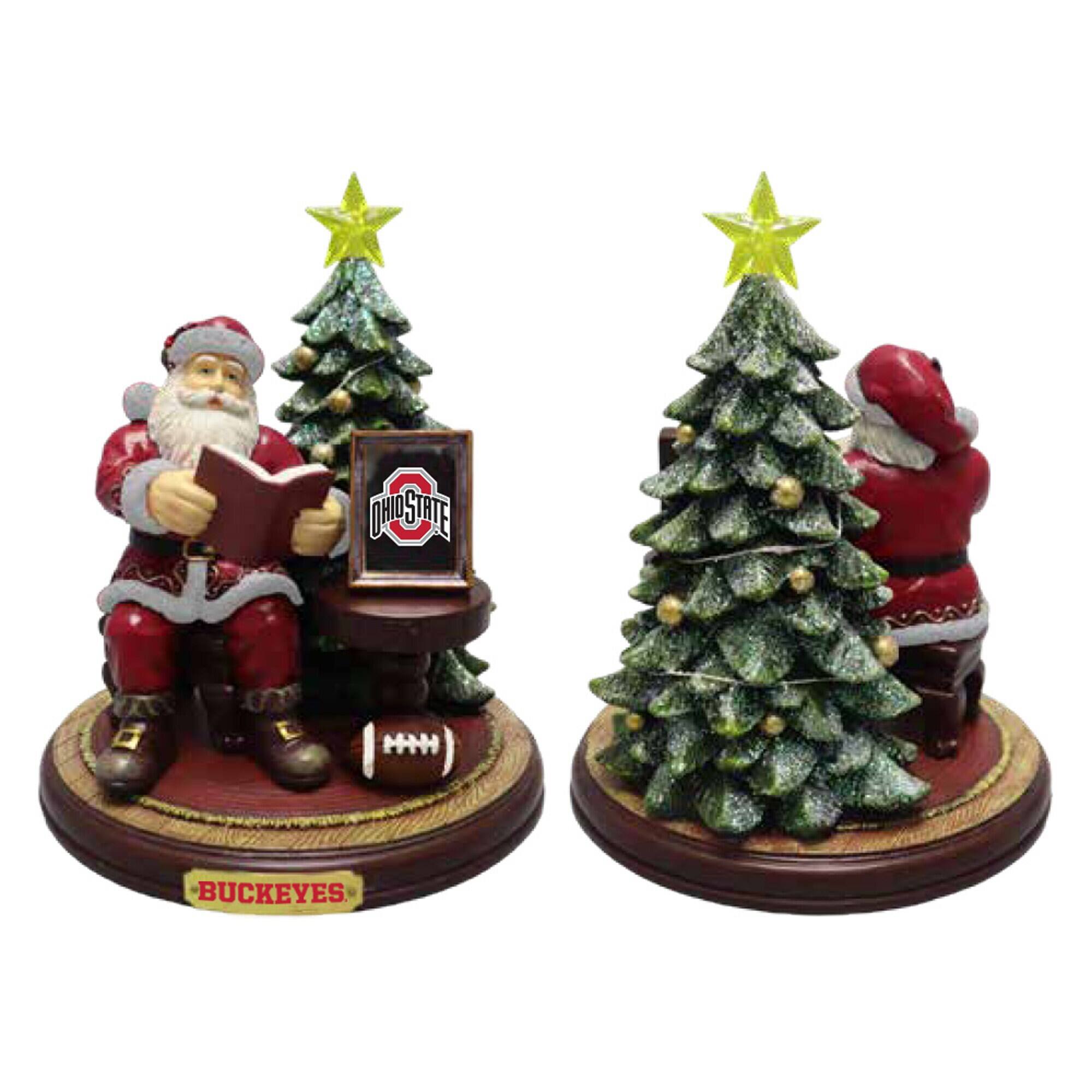 Front. The Memory Company - Ohio State Buckeyes Christmas Story Santa Figurine - Multicolor.