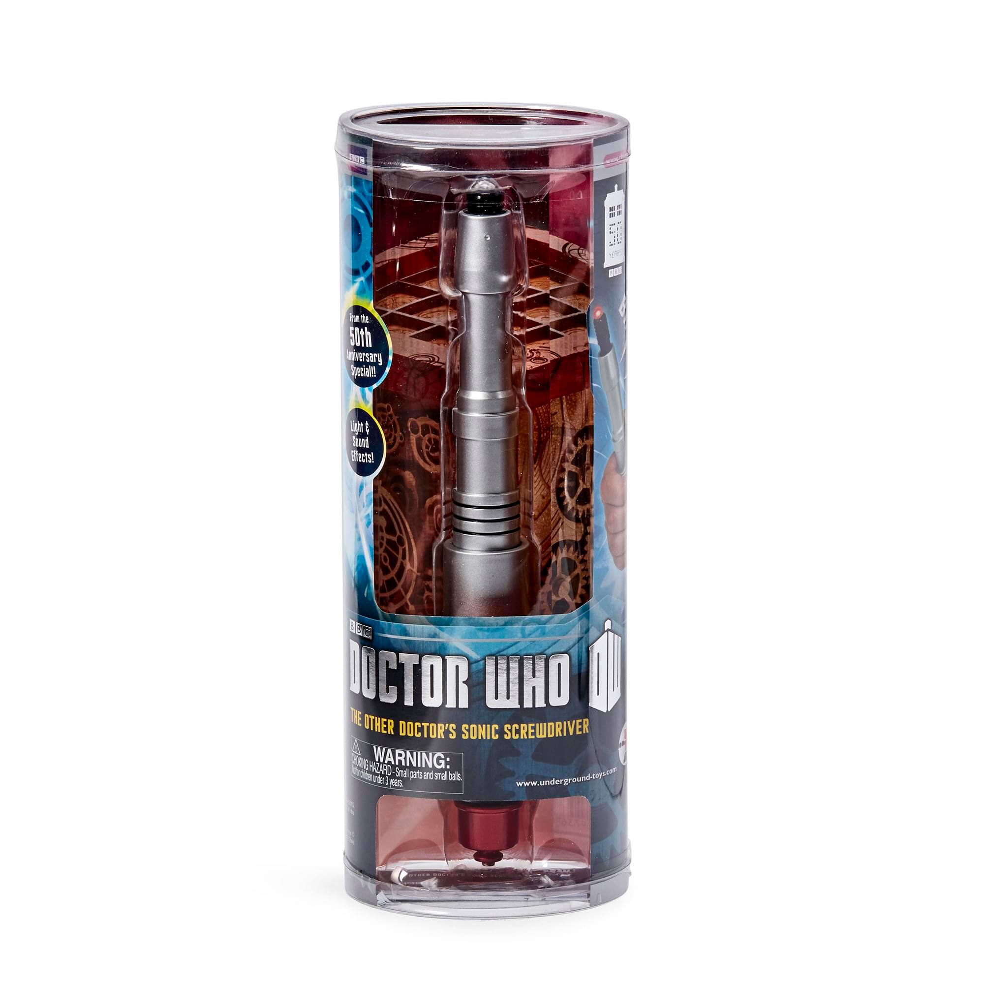 LF T 50th laiversarg Tyecialt u I Sund Bectal S DOCTOR WHO i TRE OTHER DOCTOR'S SONIC SCREWDRIVER 1 ONGHCAPO AZARO WARNING: 20 3nd a ae m b VO K ww.undergroundbpom