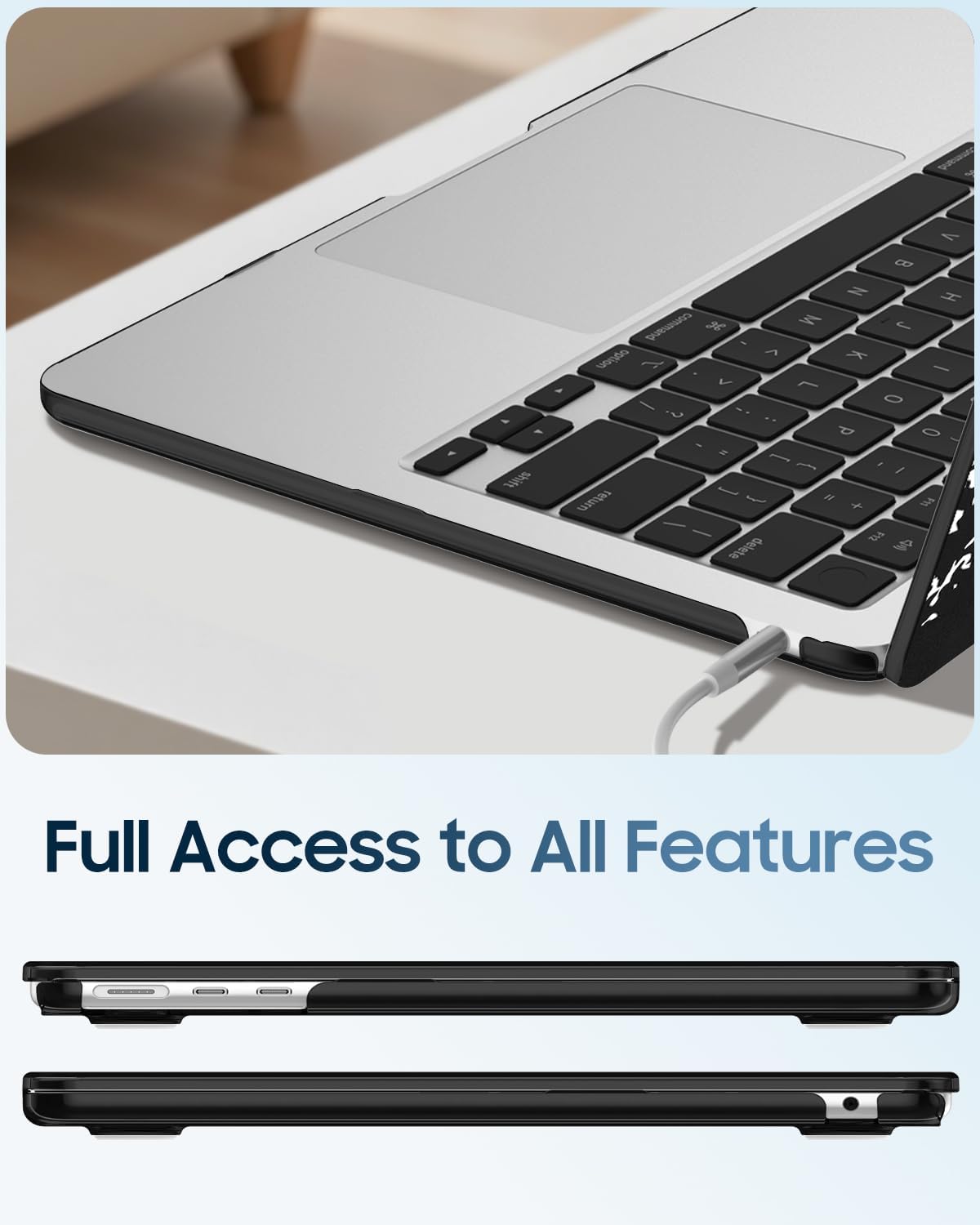 - shift
<  N H command  M J option ^ K v I V L - 0 ? : P 0 = ] { , I [ N return - + F11 - - F12 delete

Full Access to All Features