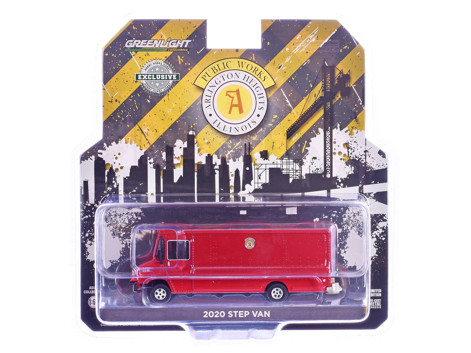 GREENLIGHT Collectibles  
EXCLUSIVE  
PUBLIC WORKS  
ARLINGTON HEIGHTS ILLINOIS  
2020 STEP VAN  
LIMITED EDITION  
1:64  
CAST METAL