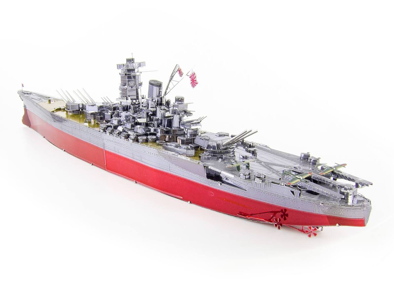 Left. Metal Earth - Model Kit Yamato Battleship "Imperial Japanese Navy" (Challenging Difficulty) Steel Model by Metal Earth - Pink, White.