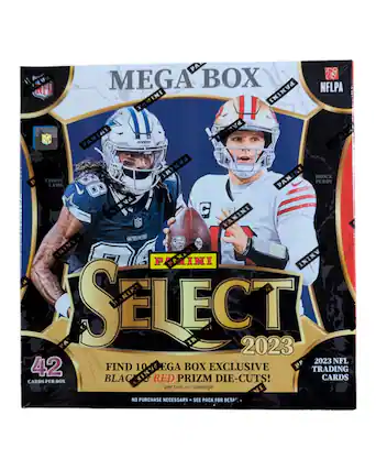 PA NVO MEGA BOX NFLPA AFL PANINI YAMINI 11 PAE NFL PANINI CONRETS PANINI PANINI BROCK CEEDEE PURDY LAME 88 PAINI " C PANINI CEvACES ININUA NFL G PAMINI ANINI .NIK PA SELECT 2023 2023 NFL 42 FIND 10 EGA BOX EXCLUSIVE PP TRADING CARDS PER BOX BLAC PANIN RED PRIZM DIE-CUTS! CARDS per box, on average NO PURCHASE NECESSARY SEE PACK FOR DETA.
---
**Corrected Text:**
PA NVO MEGA BOX NFLPA AFL PANINI YAMINI 11 PAE NFL PANINI CONRETS PANINI PANINI BROCK CEEDEE PURDY LAME 88 PAINI "C" PANINI CEvACES ININUA NFL G PAMINI ANINI .NIK PA SELECT 2023 2023 NFL 42 FIND 10 EGA BOX EXCLUSIVE PP TRADING CARDS PER BOX BLACK & RED PRIZM DIE-CUTS! CARDS per box, on average NO PURCHASE NE