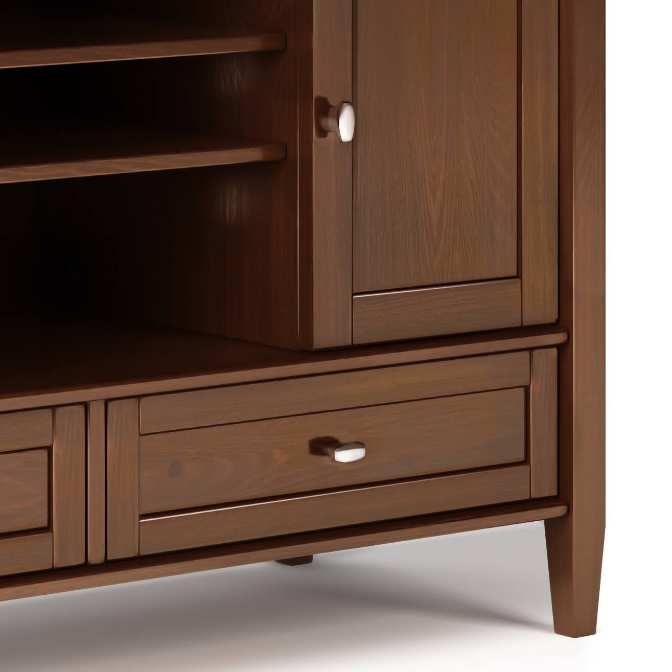 Alt View 2. Simpli Home - Warm Shaker SOLID WOOD TV Media Stand in Russet Brown For TVs up to 50 inches - Russet Brown.